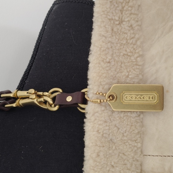 Coach Sherpa Shoulder Bag C Logo  Leather Y2K - Picture 3 of 15